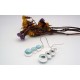 Boucles d'oreille en argent masssif et larimar.