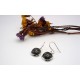 Boucles d'oreille en argent et quartz tourmaline.