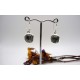 Boucles d'oreille en argent et quartz tourmaline.