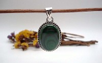 Pendentif en argent et Malachite.