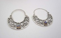 Boucles d'oreille en argent et Opale.