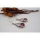 Boucles d'oreille en argent et Tourmaline rose..