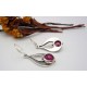 Boucles d'oreille en argent et Tourmaline rose..