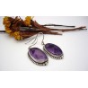 Boucles d'oreille en argent et Agate violet.