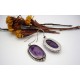 Boucles d'oreille en argent et Agate violet.