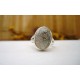 Bague argent et quartz tourmaline T54