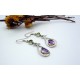 Boucles d'oreille en argent et Pierre Multicolores.