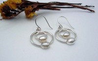 Boucles d'oreille en argent et Nacre.