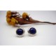 Boucles d'oreille en argent et lpais lazuli.