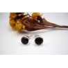 Clous d'oreilles en argent et Onyx noire.