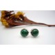 Clous d'oreilles en argent et Malachite.