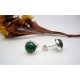 Clous d'oreilles en argent et Malachite.