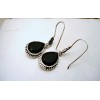 Boucles d'oreilles argent et Onyx noire.