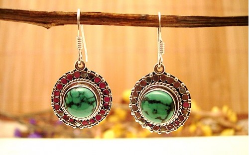 Boucles d'oreilles argent et Turquoise.