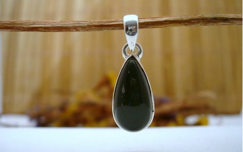 Pendentif argent et Obsidienne oeil céleste.