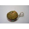 Pendentif en argent et Unakite.