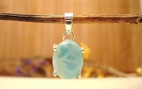 Pendentif en argent et Larimar.