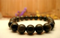 Bracelet en Obsidienne dorée en 10mm.