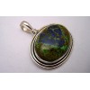 Pendentif argent et Malachite azurite..