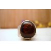 Bague argent et Agate de feux T 57