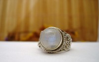 Bague argent et Pierre de lune T 56.5