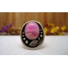 Bague argent et Rhodocrosite T55