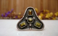 Bague argent et Péridot T53