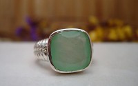 Bague en argent et Calcédoine T 60