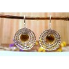 Boucles d'oreilles argent et Oeil de tigre.