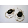 Boucles d'oreilles argent et Onyx noire.