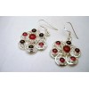 Boucles d'oreilles en Grenat et cornaline.