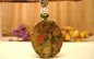 Pendentif en argent Unakite et peridot.