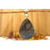 Pendentif argent et labradorite.