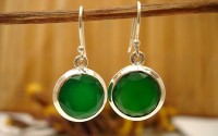 Boucles d'oreilles Onyx vert