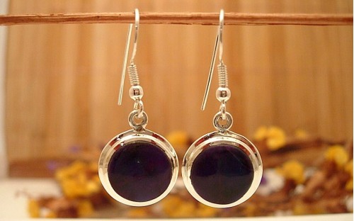 Boucles d'oreille en argent et Sugilite.