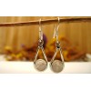 Boucles d'oreilles en argent et Quartz rose.