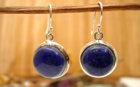 Boucles d'oreille en argent et Lapis lazuli.