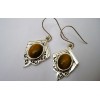 Boucles d'oreilles en argent et Oeil de tigre