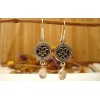 Boucles d'oreille argent et Quartz rose.