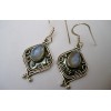 Boucles d'oreille argent et Pierre de lune.