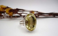 Bague argent avec Lemon topaz T 54