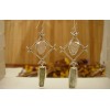 Boucles d'oreille en argent et Pierre multicolore..