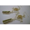 Boucles d'oreille en argent et Pierre multicolore..