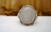 Bague argent et Pierre de lune T 58