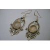 Boucles d'oreille argent et Pierre multicolore.