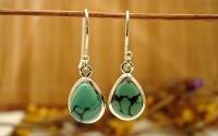 Boucles d'oreille en argent et Turquoise.