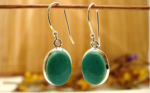 Boucles d'oreille argent et Turquoise.