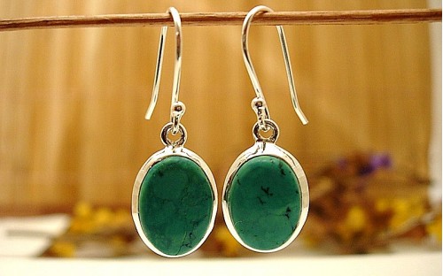 Boucles d'oreille argent et Turquoise.