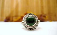 Bague argent avec Malachite T 49
