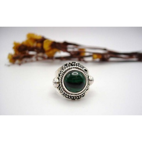 Bague argent avec Malachite T 49